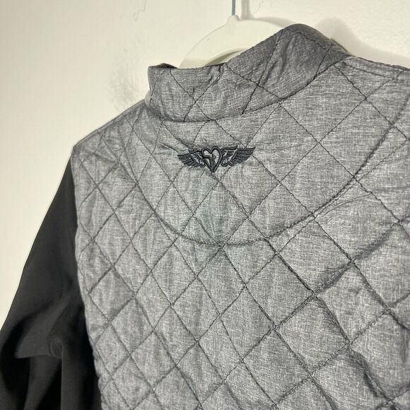 Straight Down Jacket Womens Small Golf Full Zip Stretch Quilted Gray Logo - Picture 10 of 13